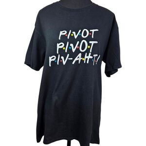 Gildan FRIENDS  Black 'Pivot' Graphic Tee size L